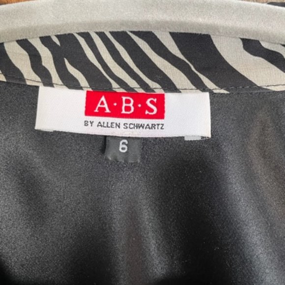 ABS by Allen Schwartz Vintage Zebra Print Shift Dress - Size 6 - Picture 9 of 15